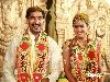Actor Santosh Pavan married to Telugu tv serial actress cum anchor Anjali on Jan 26, 2015.