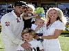 Adam Gilchrist is married to his high school sweetheart Melinda (Mel) Gilchrist (ne Sharpe), a dietitian, and they have three sons, Harrison, Archie and Ted, and a daughter, Annie Jean. His family came under the spotlight in the months leading up to the 2007 Cricket World Cup as Archie's impending birth threatened his presence in the squad; Archie was born in February and Gilchrist was able to take part in the tournament.